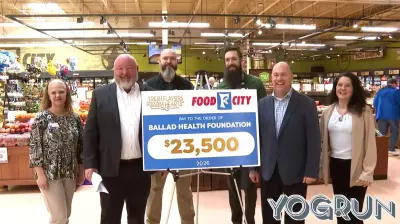 Food City presents check to Niswonger Children's Hospital; Frontier Health